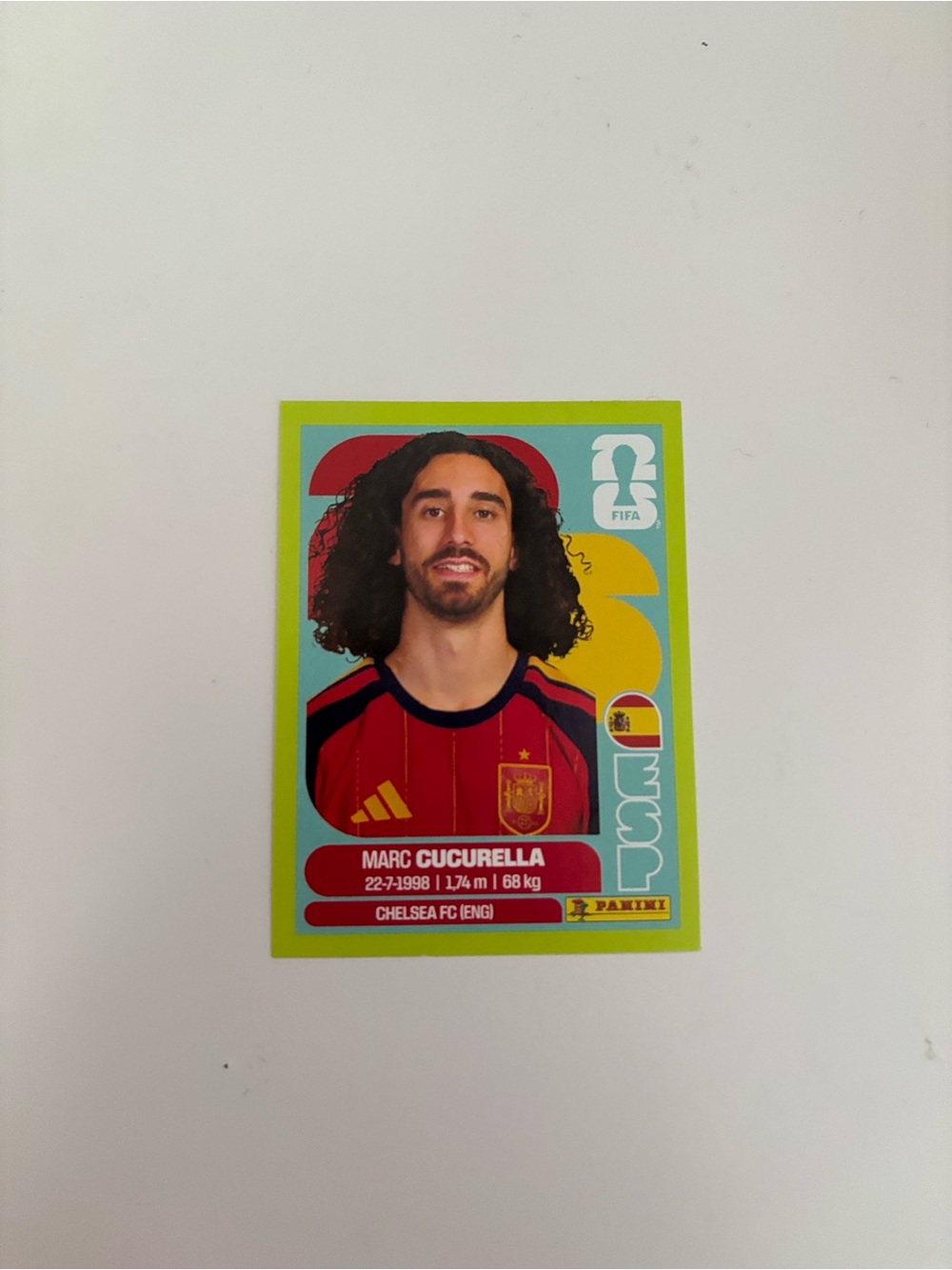 Official MARC CUCURELLA Green frame -Panini FIFA Sticker